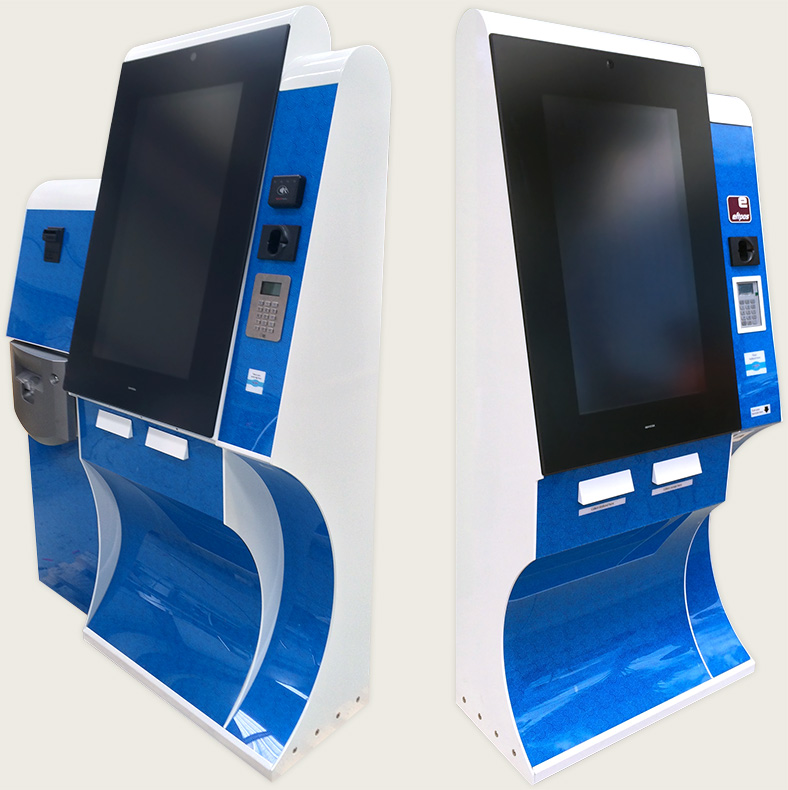 The two kinds of kiosks we designed and built for Wet’n’Wild Sydney