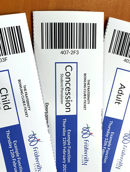 The Frat website can generate totally custom branded tickets for any show