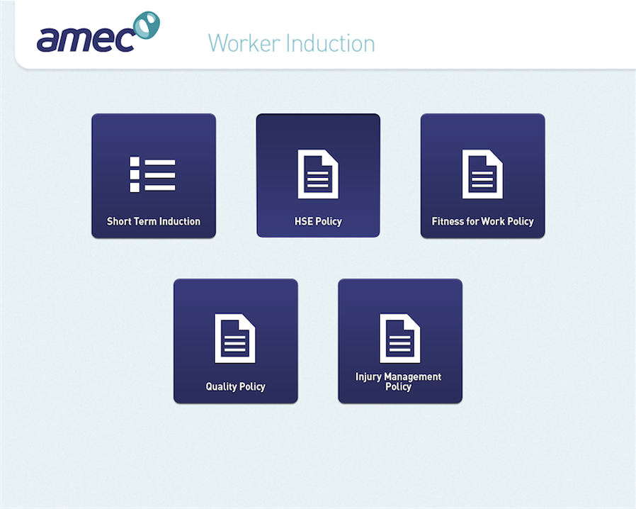 Choose to do an induction or view a safety document