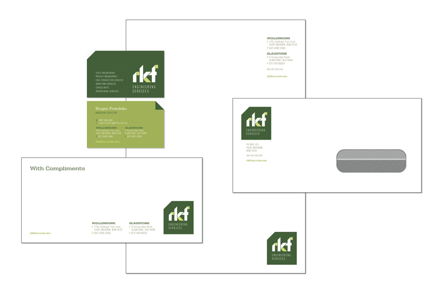 Use of the branding in printed material - business card and compliments slips