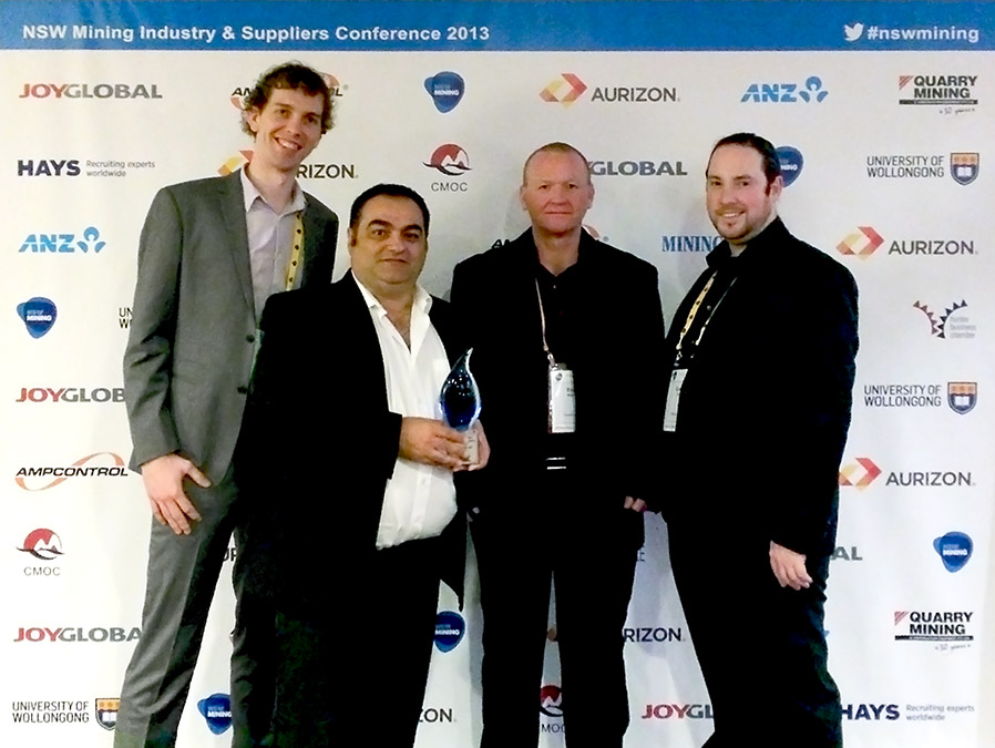 The IQ LINK team with their trophy at the 2013 NSW Mining Industry & Suppliers Conference