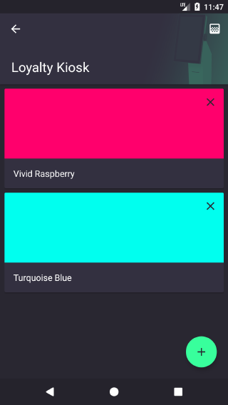 On Android the colour list is bold and brash in the spirit of Material Design