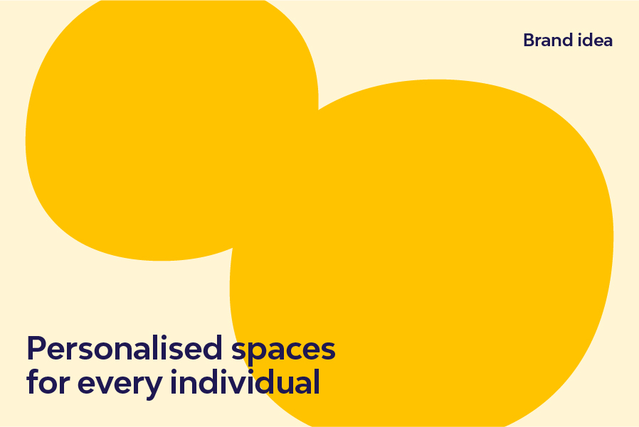 The whole brand refresh is anchored by the brand idea of 'personalised spaces for every individual'